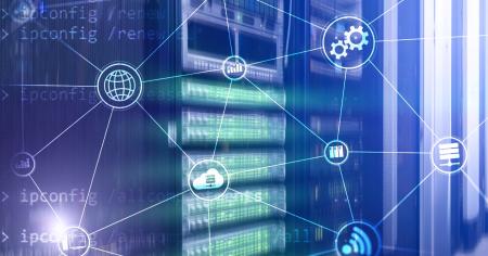 A digital image illustrating a virtual desktop infrastructure (VDI).