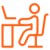 Student sitting at desk icon