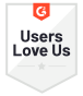 G2 Users Love Us badge